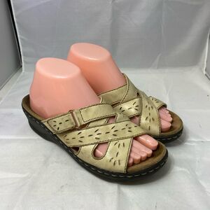 Clarks Collection Leather Slide Sandals Laurieann Cove off White
